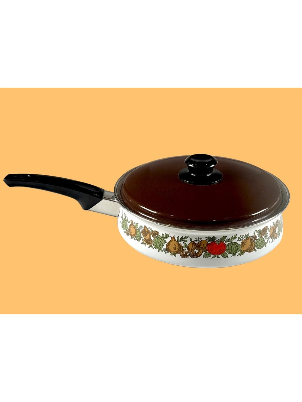 Levcoware Japan Skillet & Lid Vegetable Mushroom Retro MCM Kitchen Cookware